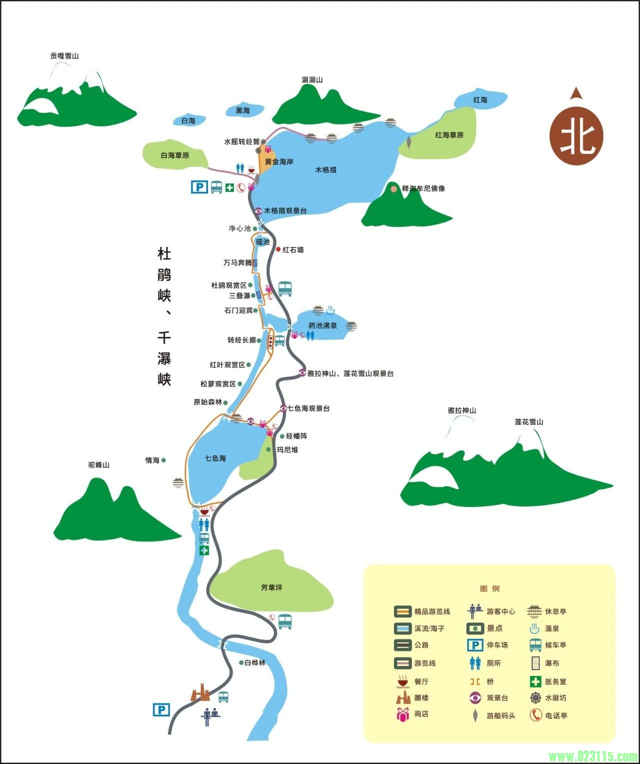 康定木格措景区地图