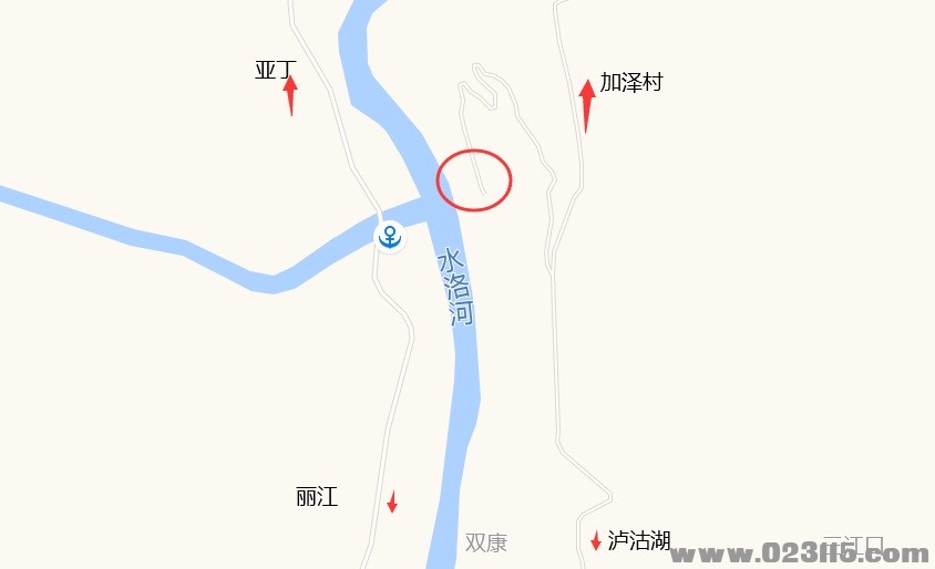 泸亚线南线三江口车渡2号码头（新渡口）各大地图位置标注